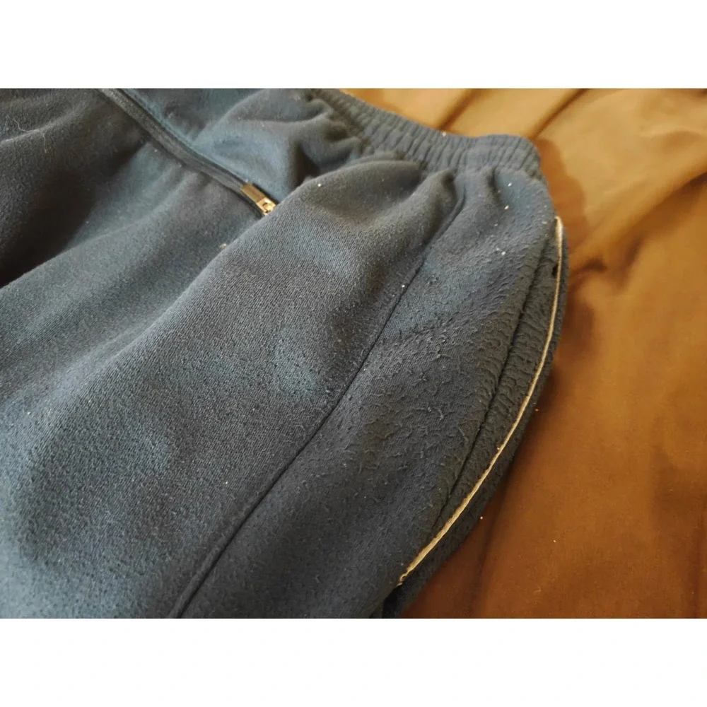 Reebok Mens Large Navy Blue Fleece Athletic Pants Straight Leg 3RBMP969